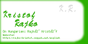 kristof rajko business card